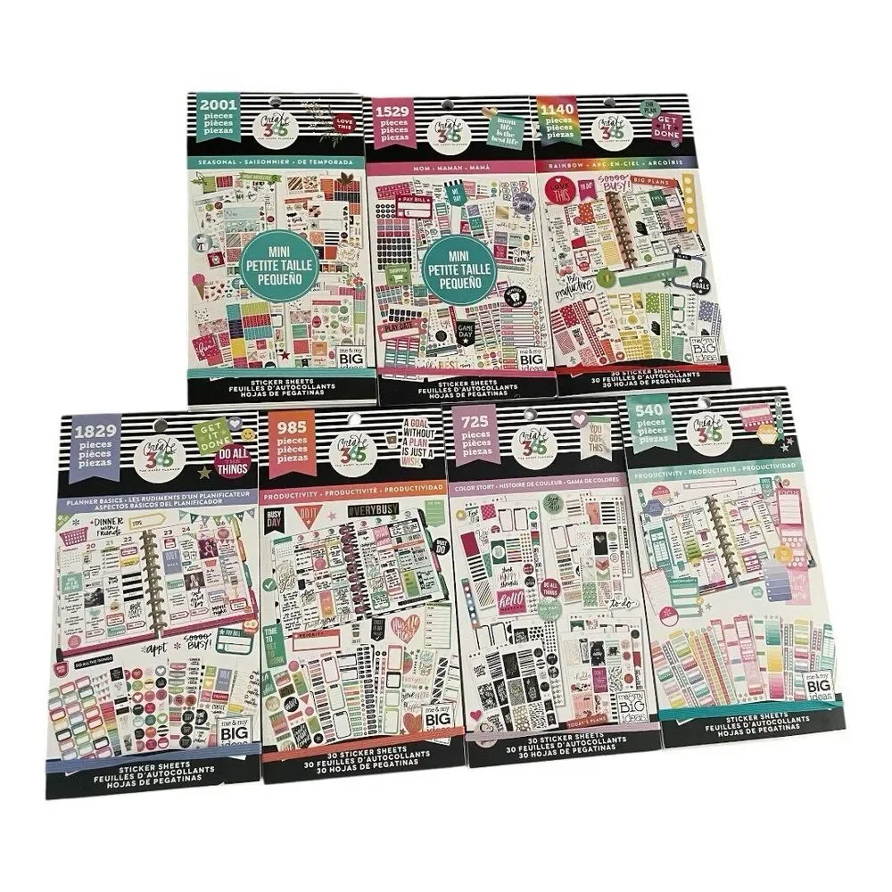 The Happy Planner sticker book value back bundle lot of 7 planner personalize